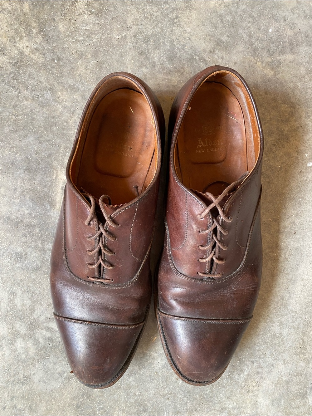 Alden Brown Leather Cap-Toe Derby Oxfords